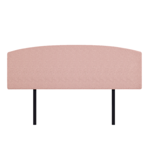 Linen Fabric King Bed Curved Headboard Modern Elegance Pale Pink Customisable Height