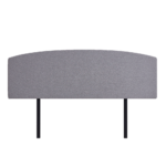 Linen Fabric King Bed Curved Headboard Modern Elegance Slate Ash Customisable Height