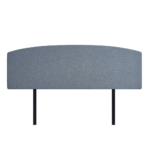 Linen Fabric King Bed Curved Headboard Berlin Blue. Modern Elegance Long Lasting Linen Fabric Customisable Height Removable Cover.