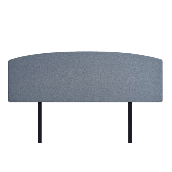 Linen Fabric King Bed Curved Headboard Berlin Blue. Modern Elegance Long Lasting Linen Fabric Customisable Height Removable Cover.