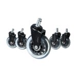 5x Office Chair Rollerblade Caster Wheels Safe for All Floors Universal Fit