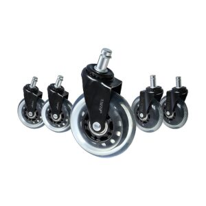 5x Office Chair Rollerblade Caster Wheels Safe for All Floors Universal Fit