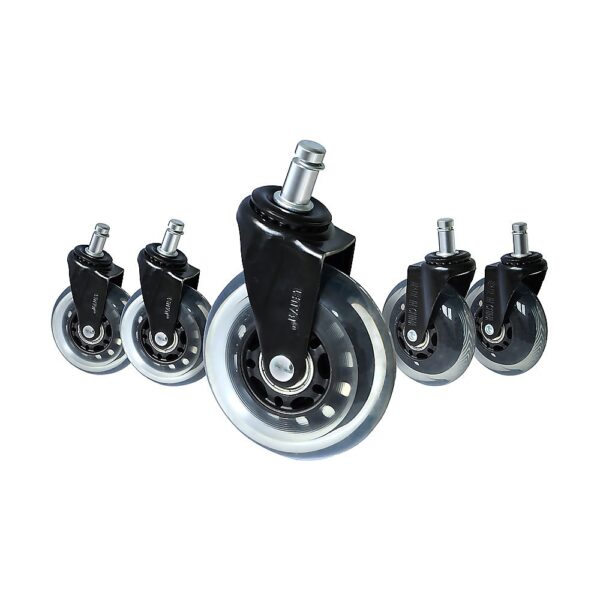 5x Office Chair Rollerblade Caster Wheels Safe for All Floors Universal Fit