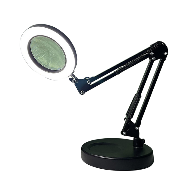 10X Magnifying Glass Desk Light Magnifier LED Lamp Reading Lamp With Base 2 in 1 Design 10X Magnification 3 Color Modes Stepless Dimming Flexible Adjustment 72 LED Lights USB Powered