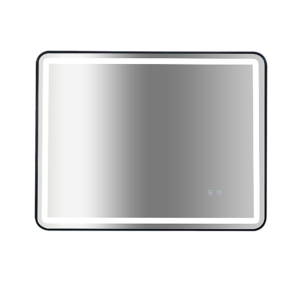 Rectangular LED Anti Fog Bathroom Mirror 90x70cm Touch Control 3 Light Settings