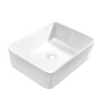 Ceramic Above Counter top Basin Square Glossy Finish 45mm Drain Hole 48x37x14cm