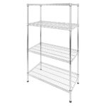 Modular Wire Storage Shelf Carbon Chrome Plated 1200x450x1800mm Steel Shelving