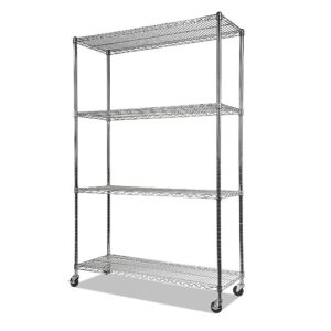 Modular Wire Storage Shelf Carbon Chrome Plated 1200x450x1800mm with Wheels