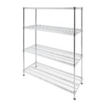 Modular Wire Storage Shelf 1500x600x1800mm Steel Shelving Adjustable Legs & Shelves