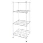 Modular Wire Storage Shelf Carbon Chrome Plated 600x600x1800mm Steel Shelving