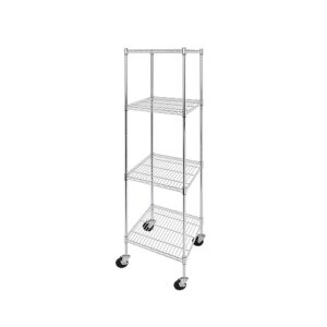 Modular Wire Storage Shelf Carbon Chrome Plated 600x600x1800mm Steel Shelving