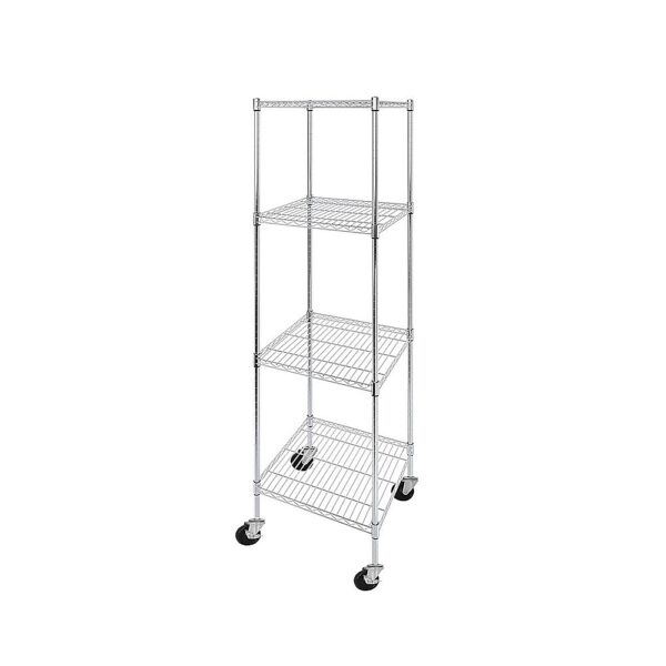 Modular Wire Storage Shelf Carbon Chrome Plated 600x600x1800mm Steel Shelving