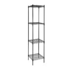 Modular Wire Storage Shelf Steel Shelving 450x450x1800mm Adjustable Legs 4 Shelves