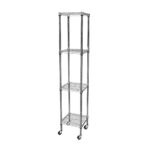 Modular Wire Storage Shelf Carbon Chrome Plated Steel Shelving 450x450x1800mm