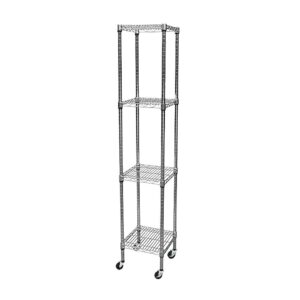 Modular Wire Storage Shelf Carbon Chrome Plated Steel Shelving 450x450x1800mm