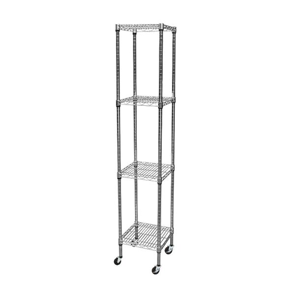 Modular Wire Storage Shelf Carbon Chrome Plated Steel Shelving 450x450x1800mm