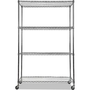 Modular Wire Storage Shelf Carbon Chrome Plated 900x450x1800mm Steel Shelving