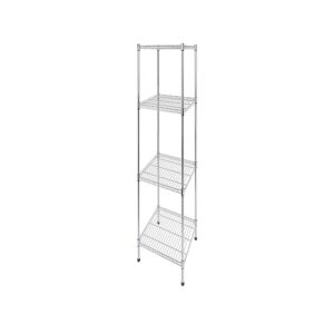 Modular Wire Storage Shelf Carbon Chrome Plated 350x350x1800mm Steel Shelving