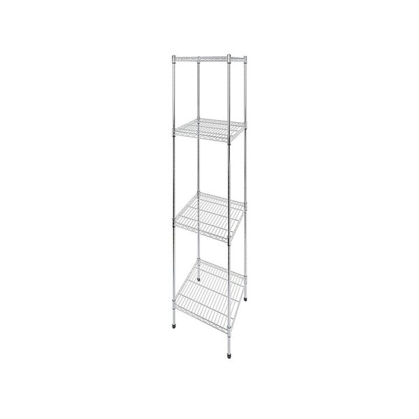 Modular Wire Storage Shelf Carbon Chrome Plated 350x350x1800mm Steel Shelving