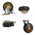 Heavy Duty Castor Wheels 6 150mm Swivel Silent Caster 2 Brakes 800KG Galvanized Steel & Rubber