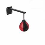 Wall Mount Speed Bag Boxing Punching Ball Durable PU Leather Adjustable Height