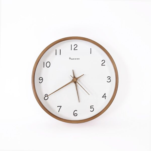 Wooden Wall Clock Modern Minimalist Design 10 Battery Powered Sweep Movement