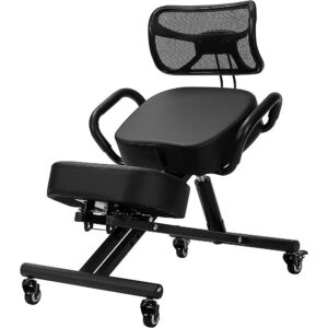 Ergonomic Kneeling Posture Chair with Backrest Adjustable Height & Casters Randy Travis