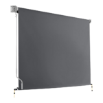 Retractable Straight Drop Roll Down Awning Garden Patio Screen 2.1x2.5m UV Resistant Easy Installation Grey