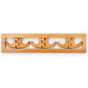 Coat Rack Wall Hanging Hook Simple Creative Row Bedroom Hanger Bamboo Material Foldable Hooks 53x11x2cm