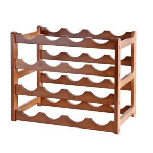 Bamboo Wine Bottle Holder Rack Countertop Organizer 12 Bottles Natural Bamboo Material