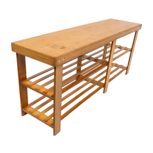 Bamboo Shoe Rack Wooden Bench Storage Organiser Cabinet Holder Stool Eco Friendly 99x26x41cm 8 Pairs 100kg Capacity