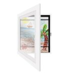 Kids Art Wood Frame Children Art Projects Display Hold 150 Pictures Magnetic Front Opening Frames