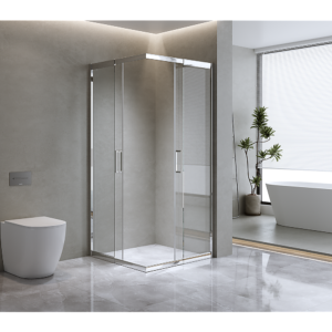 Adjustable 900x1000mm Double Sliding Door Glass Shower Screen in Chrome High Quality Waterproof 6mm Tempered Glass