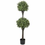 Artificial Topiary Tree 2 Ball Faux Topiary Shrub 150cm High UV Resistant Indoor/Outdoor