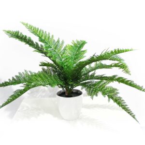 Artificial Dense Fern Stem 45cm Width for Floral Arrangements Green Walls Vases