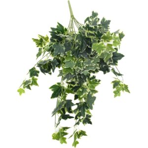 Artificial Mixed Green & White Ivy Bush 100cm Elegant Hanging Foliage Natural Color Variation