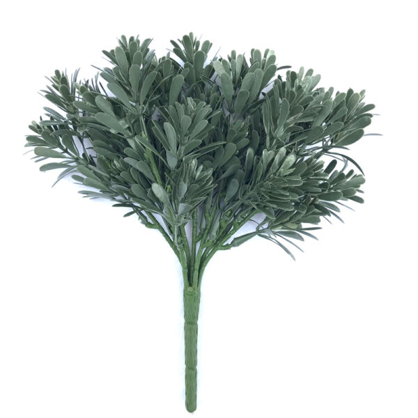 Artificial Cypress Bush Plant Stem 25cm Dark Green/Grey UV Resistant for Floral Arrangements