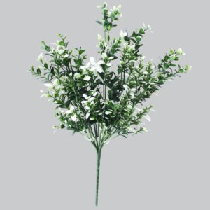 White Tipped Money Leaf Stem 32 cm Artificial Plant for Good Luck & Charm