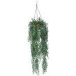 Artificial Hanging Fern Basket Lifelike Foliage Coconut Liner Pot UV Treated 110 cm