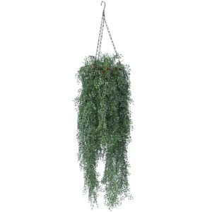 English Hanging Basket Artificial Plant Coconut Liner Pot 110cm No Watering Needed