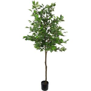 Artificial Potted Ficus Tree 160cm Elegant Fake Plant with Replica Trunk & Silk Leaves