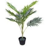 Artificial Potted Mountain Palm 100cm Tropical Plant Replica with Shades of Green