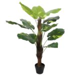 Artificial Potted Pothos Plant with Pole 100cm Realistic Faux Variegated Leaves