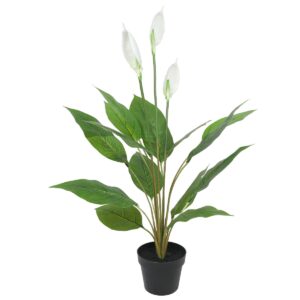 Artificial Flowering White Peace Lily / Calla Lily 95cm Realistic No Maintenance