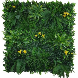 Yellow Rose Vertical Garden / Green Wall UV Resistant Sample Aesthetic Handmade Privacy Indoor/Outdoor 25cm