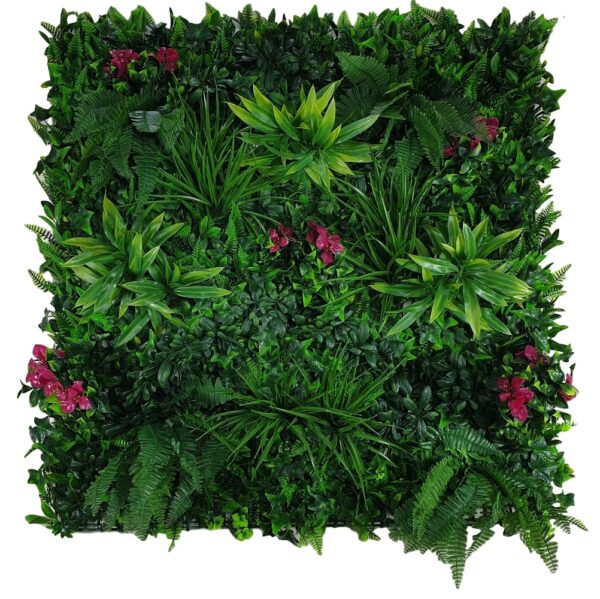 Flowering Lilac Vertical Garden / Green Wall UV Resistant Sample Handmade Tropical Foliage Privacy 25cm