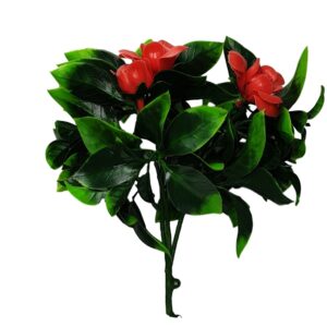 Flowering Red Rose Stem UV Resistant 30cm Elegant Hand Assembled Fake Plant for Green Walls