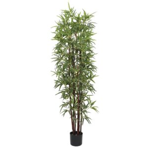 Artificial Bamboo Plant Dark Trunk 180cm Realistic Foliage Natural Trunk Indoor Use