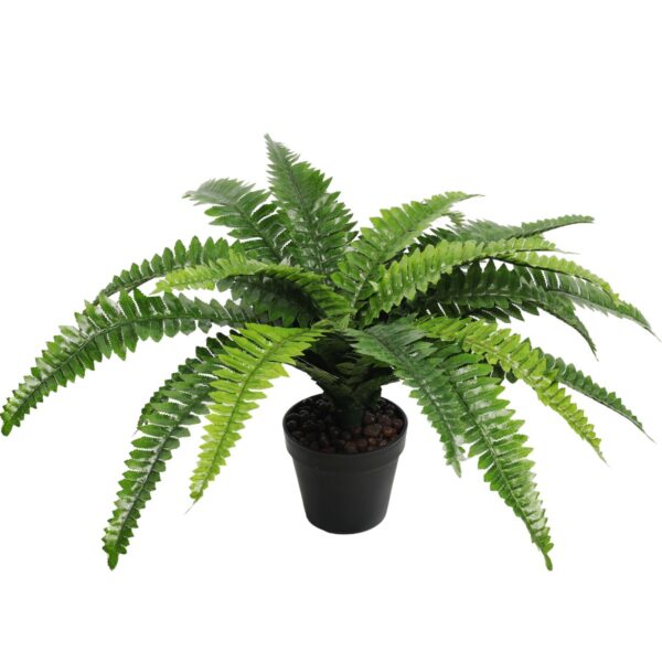 Artificial Potted Boston Fern Natural Green 50cm High 70cm Wide Luxury Foliage