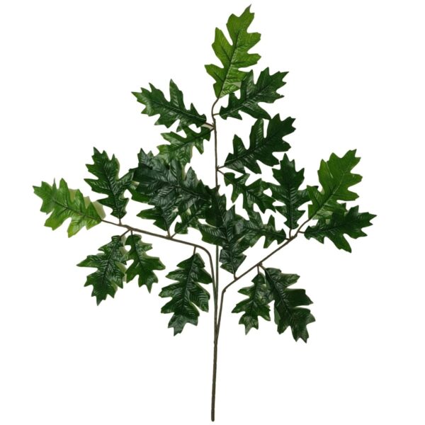 Artificial Oak Leaves Faux Plant 63cm Real Touch Green Wall Insert Floral Bouquet